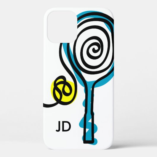 Gepersonaliseerd monogram tennis racket iPhone 12 Case-Mate iPhone Case (Achterkant)