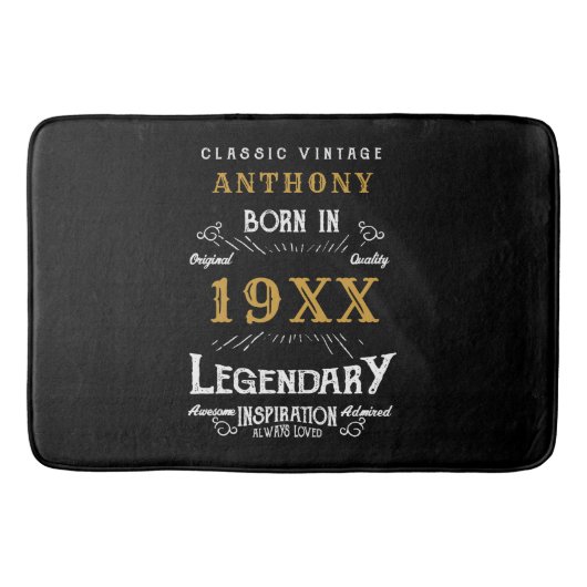 Gepersonaliseerd  monogram van de Retro van de Dag Badmat (Voorkant)