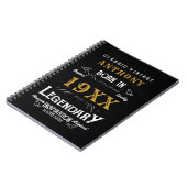 Gepersonaliseerd monogram van de Retro van de Dag Notitieboek (Linkerzijde)