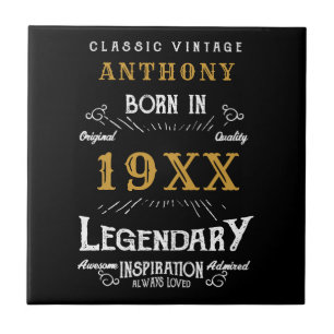 Gepersonaliseerd monogram van de Retro van de Dag Tegeltje