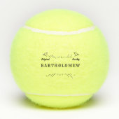 Gepersonaliseerd  monogram van de Retro van de Dag Tennisballen (Achterkant)