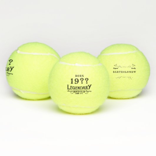 Gepersonaliseerd  monogram van de Retro van de Dag Tennisballen (Multi)