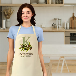 Gepersonaliseerd Monogram Vegan Kitchen Schort