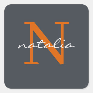 Gepersonaliseerd monogram vierkante sticker