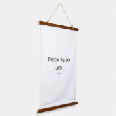 gepersonaliseerd monogram voeg jouw naam bruiloft  hangend wandkleed (Gebogen)