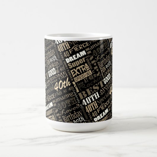 Gepersonaliseerd monogram voor 40e verjaardag van magische mok (Midden)