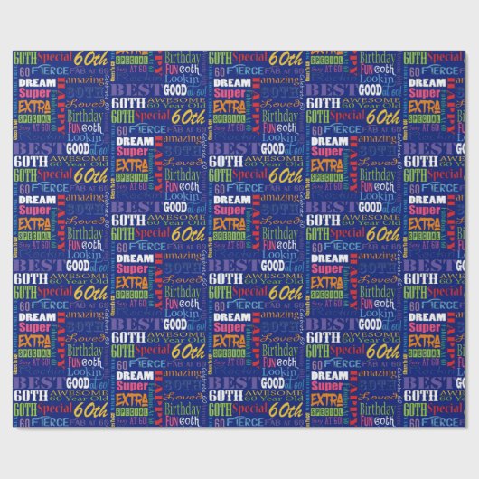 Gepersonaliseerd monogram voor 60e verjaardag van  cadeaupapier (Vlak)