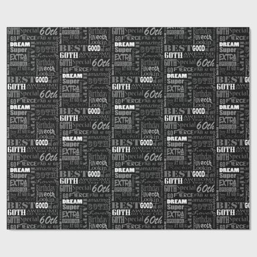 Gepersonaliseerd monogram voor 60e verjaardag van  cadeaupapier (Vlak)