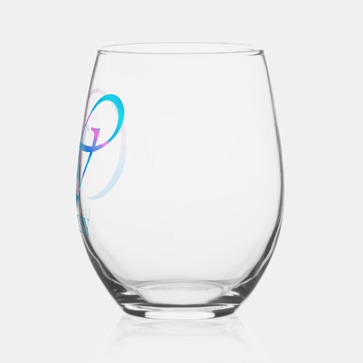 Gepersonaliseerd Monogram "W" Naam Abstract Spring Wijnglas Zonder Voet (Links)