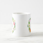 Gepersonaliseerd Monogram, Waterverf Roze Tulp Mok (Center)