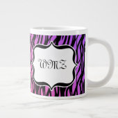 Gepersonaliseerd Monogram Wilde Zebra Print Paars Grote Koffiekop (Rechts)