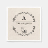  gepersonaliseerd monogram Wreath Wedding Servet (Voorkant)