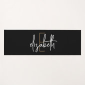 Gepersonaliseerd monogram zwart yogamat (Voorkant (horizontaal))