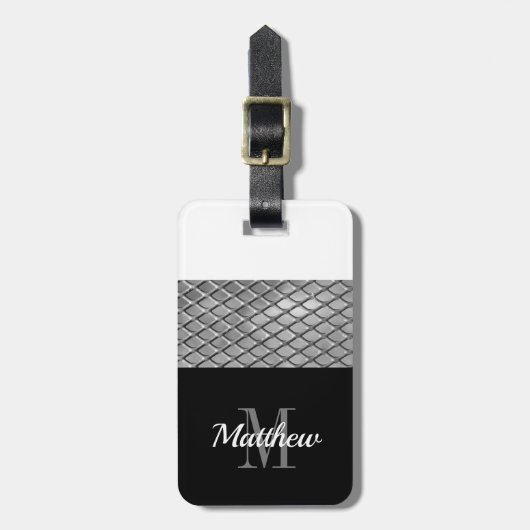 Gepersonaliseerd | Monogramboys Mannen Bagagelabel (Voorkant verticaal)