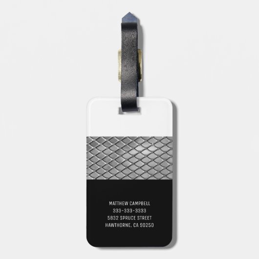 Gepersonaliseerd | Monogramboys Mannen Bagagelabel (Achterkant verticaal)