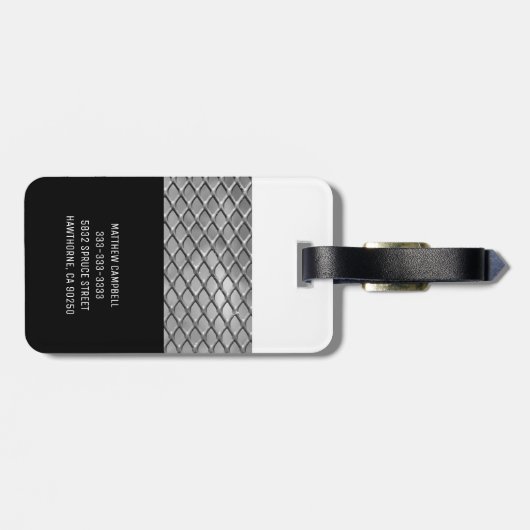 Gepersonaliseerd | Monogramboys Mannen Bagagelabel (Achterkant horizontaal)