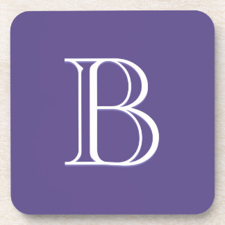 Gepersonaliseerd Monogrammed Letter Initiaal Paars Bier Onderzetter