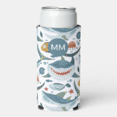 Gepersonaliseerd monogrammed Shark Fun (Seltzer Voorkant)