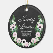 Gepersonaliseerd monument voor mam Rustic Floral W Keramisch Ornament (Links)