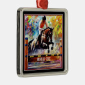 Gepersonaliseerd mooi paard met kerst metalen ornament (Rechts)