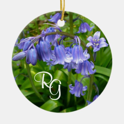 Gepersonaliseerd mooie Bluebell Keramisch Ornament (Voorkant)