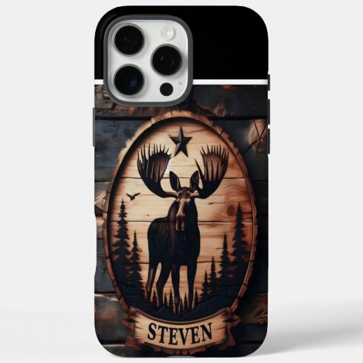 Gepersonaliseerd Moose Wood-teken Case-Mate iPhone Case (Achterkant)