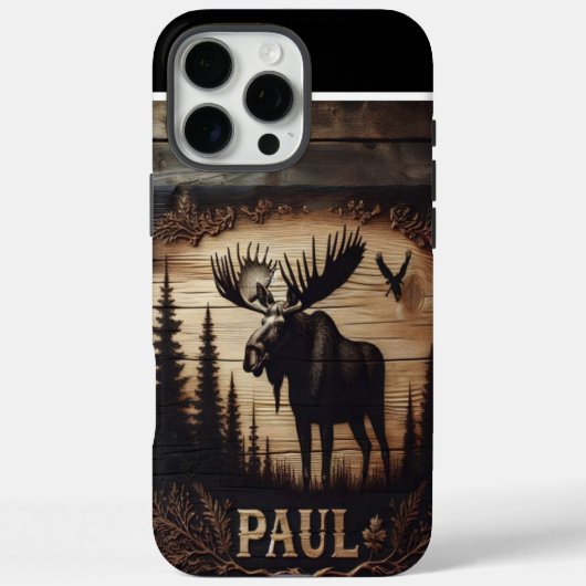 Gepersonaliseerd Moose Wood-teken Case-Mate iPhone Case (Achterkant)