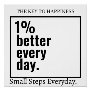 Gepersonaliseerd Motivatie 1% beter Dagelijks Mode Perfect Poster