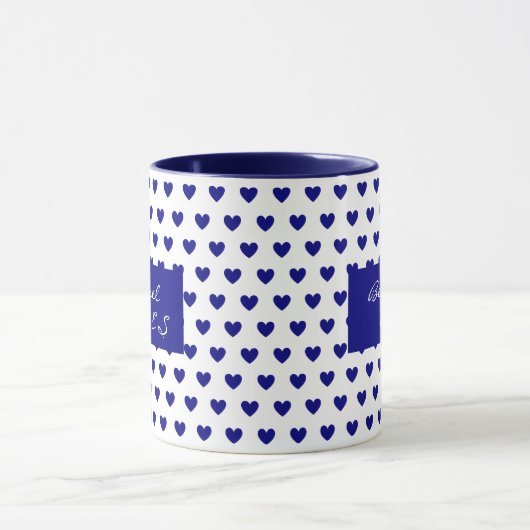 Gepersonaliseerd Motivatie Deep Blue Hearts Patter Mok (Midden)