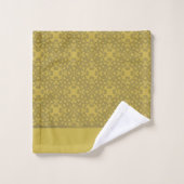 Gepersonaliseerd Mustard Yellow Pattern Bad Handdoek (Wasdoekje)