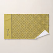 Gepersonaliseerd Mustard Yellow Pattern Bad Handdoek (Handdoek)