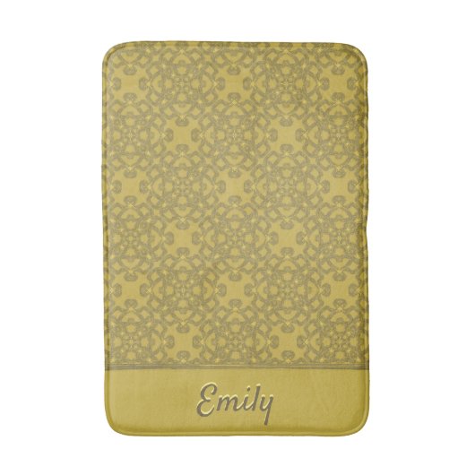Gepersonaliseerd Mustard Yellow Pattern Badmat (Voorkant Verticaal)