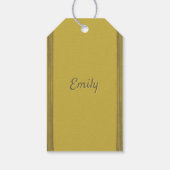 Gepersonaliseerd Mustard Yellow Pattern Cadeaulabel (Achterkant)