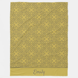 Gepersonaliseerd Mustard Yellow Pattern Fleece Deken