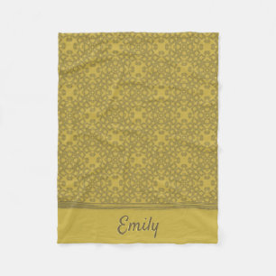 Gepersonaliseerd Mustard Yellow Pattern Fleece Deken