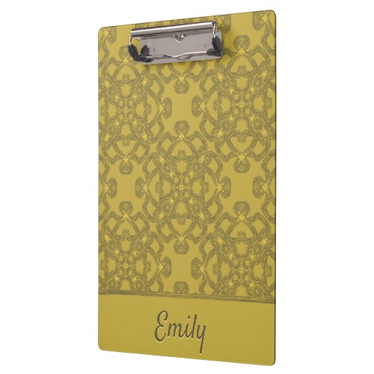 Gepersonaliseerd Mustard Yellow Pattern Klembord (Links)