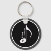 Gepersonaliseerd muzieknoot sleutelhanger (Achterkant)