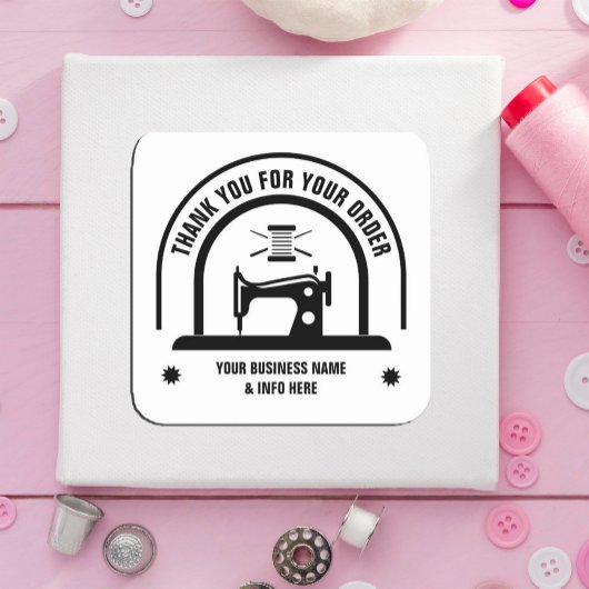 Gepersonaliseerd NAAIEN Zwart-wit Vierkante Sticker