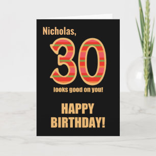 Gepersonaliseerd naam 30ste verjaardag voor hem Ka Kaart