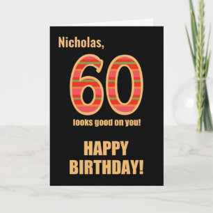 Gepersonaliseerd naam 60ste verjaardag voor hem Ka Kaart