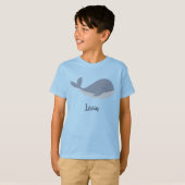 Gepersonaliseerd naam Blue Whale Birthday T-shirt (Voorkant volledig)