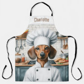 Gepersonaliseerd naam Dachshund Dog Cooking Chef Schort (Voorkant)