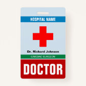 Gepersonaliseerd Naam Dokter ID Kaart Badge (Achterkant)