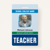 Gepersonaliseerd Naam en Foto | Docent-ID-Kaart Badge (Voorkant)