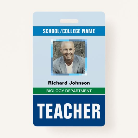 Gepersonaliseerd Naam en Foto | Docent-ID-Kaart Badge (Voorkant)