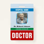 Gepersonaliseerd Naam en Foto | Kaart-ID arts Badge (Voorkant)