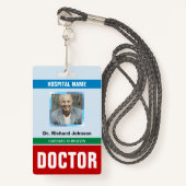 Gepersonaliseerd Naam en Foto | Kaart-ID arts Badge (Voorkant met draagriem)