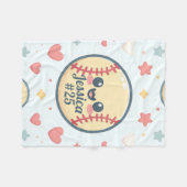 Gepersonaliseerd Naam en Nummer Softball Throw Fleece Deken (Voorkant (Horizontaal))