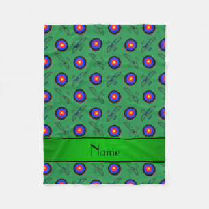 Gepersonaliseerd naam groen boogschieten fleece deken