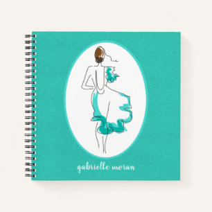 Gepersonaliseerd naam Mode Illustration Journal/ Notitieboek